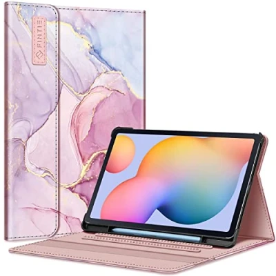 Image of Fintie Case for Samsung Galaxy Tab S6 Lite 10.4 Inch 2024/2022/2020 with S Pen Holder, Multiple Angle Portfolio Cover Pocket Auto Sleep/Wake, Dreamy Marble