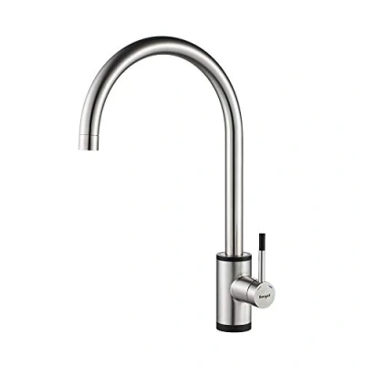 Image of Ibergrif, High Spout Kitchen Tap, Sink Mixer with Smooth Turning Spout, Supersteel