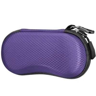 Image of Fintie Sunglasses Case, Hard EVA Shell Shockproof Sport Glasses Case with Metal Carabiner Travel Zipper Eyeglasses Voilet, One size
