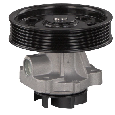 Image of 1741085E00 Water pump FEBI BILSTEIN 24334 Cast Aluminium with seal ring Plastic VAUXHALL: Corsa Mk3, Astra Mk6, Mk6 Kombi, FIAT: 500 Hatchback