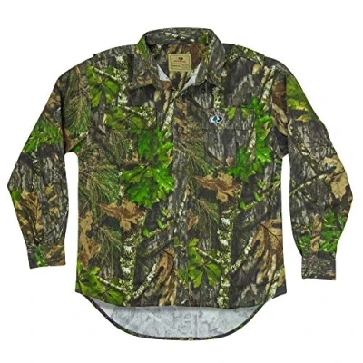 Image of Mossy Oak Men&#039;s Camouflage Cotton Mill 2.0 Hunt Shirt Long Sleeve, Obsession, S UK
