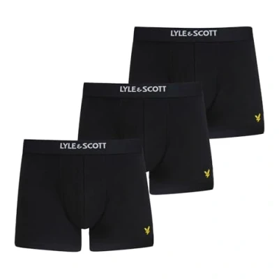 Image of Lyle &amp; Scott Nathan 3 Pack Trunk Boxer Shorts Black/Black/Black L