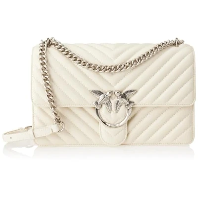 Image of Pinko Women&#039;s Love ONE Classic DC Sheep NAPP, Z14O_Bianco SETA Old Silver