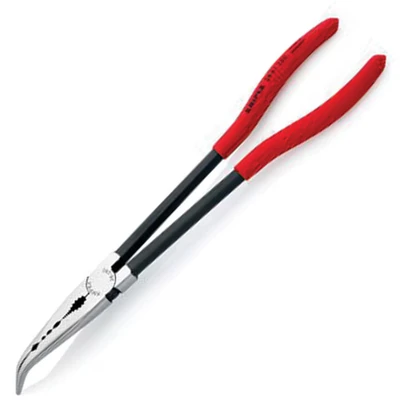 Image of Knipex Long Nose Pliers black atramentized, plastic coated 140 mm (self service card/blister) 30 11 SB