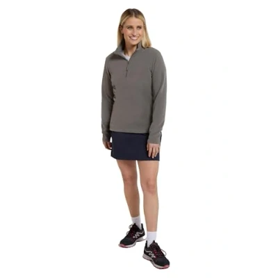 Image of Mountain Warehouse Camber Half Zip Women&#039;s Striped Fleece Lightweight, Warm &amp; Cosy Sweatshirt Top Best for Camping, Outdoors, Travelling Hiking Dark Grey M