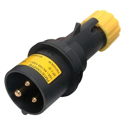 Image of Lewden PM16/1000FPB Industrial Plug 110 Volt Yellow 2P+E 16 Amp