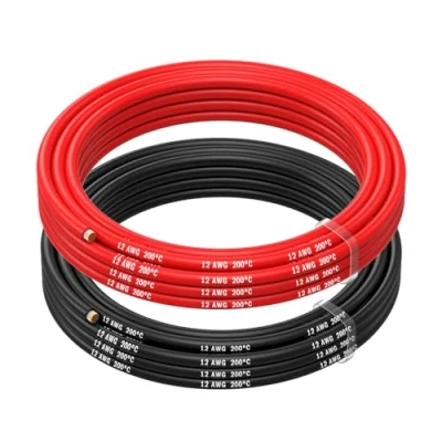 Image of MMOBIEL 12 AWG Electrical Silicone Wire Gauge (3,31mm²) Tinned Copper Cable 2 Separate Wires Red &amp; Black Each 2,5 m / 8.2 ft for RC, Drones, 3D Printers, Batteries, Speaker Wires, Led Strips