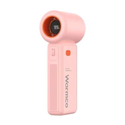 Image of Warmco 5000mAh Portable Handheld Fan, Speed(1 100) Adjustable Powerful Mini Turbo USB Rechargeable Personal Small Pocket Fan for Women Men Travel Camping Outdoor Pink