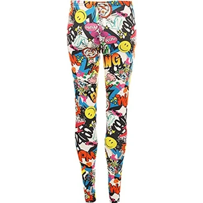 Image of New Ladies Vertical Stripe Print Elasticated Waist Womens Patterned Long Stretch Fit Leggings (20 22, Bang)