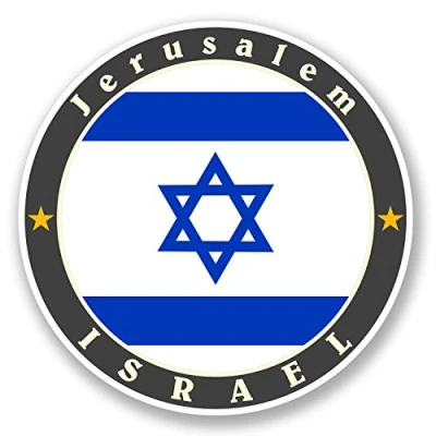 Image of 2 x Jerusalem Israel Vinyl Decal Sticker Laptop Tablet Car Bike Flag Label #5618 (10cm 10cm)