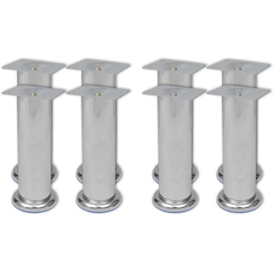 Image of vidaXL Sofa Legs 8 pcs Round Chrome 180 mm