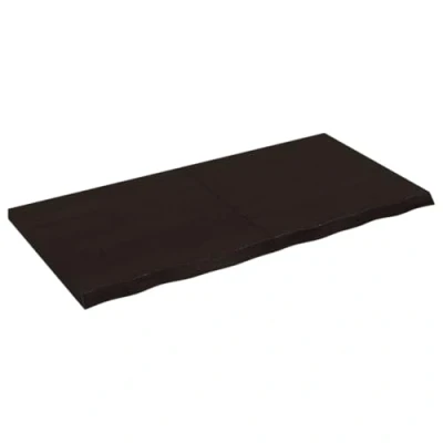 Image of vidaXL Table Top Desk Dining Dark Brown Treated Solid Wood Oak