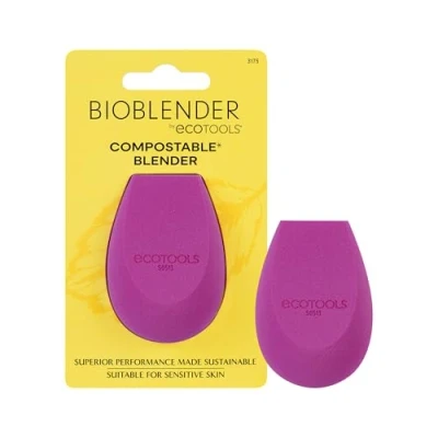 Image of EcoTools Bioblender Makeup Sponge, Compostable Blending Eco Friendly, For Liquid &amp; Cream Foundation, Base Coverage, Cruelty Free, Latex Free Vegan, Purple, 1 Count