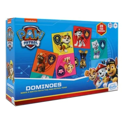 Image of Shuffle Paw Patrol Number Learning Game 28 Fun Dominoes Make a Match with the Team Great Gift For Kids Aged 3+,Blue
