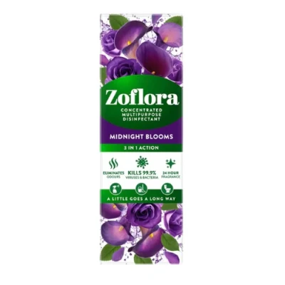 Image of Zoflora Midnight Blooms Concentrated Multipurpose Disinfectant Liquid, Antibacterial Multi surface Cleaner, Pet Friendly, Kills 99,9% of Bacteria &amp; Viruses, 1 x 250ml