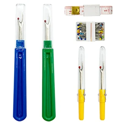 Image of 4 Pcs Seam Ripper, Stitch Unpicker Tool,Unpicker Sewing Tool,Seam Rippers Plastic Handle Colorful Handy Thread Ripper Tools Kit