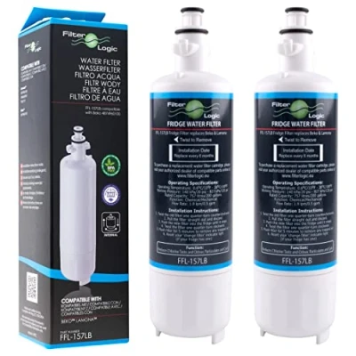 Image of 2X FilterLogic FFL 157LB Water Filter Compatible with 4874960100 Cartridge fits Beko, Smeg, Blomberg, Lamona, Leisure, Grundig Refrigerator SBS Dispenser fridges