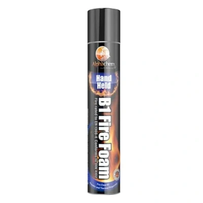Image of CROMAR AlphaChem B1 Fire Foam Hand Held 750ml Resistant Properties Polyurethane Formula Fast Setting Rated PU Expanding for Insulation and Sealing