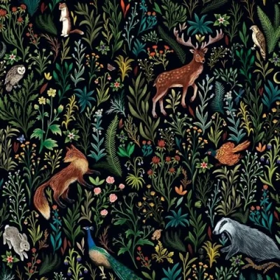 Image of Birthday/Blank Greeting Card for Him/Her Male/Female General Men/Women Enchanted Forest Animals Artistic Design by Anna Stead Made in the UK