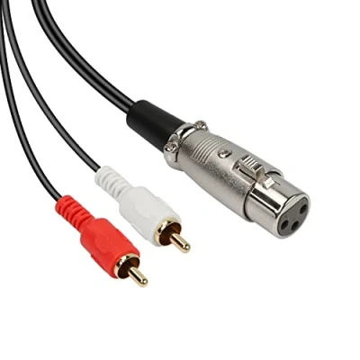 Image of MEIRIYFA XLR Female to 2 Phono RCA Plug Adapter Y Splitter Patch Cable, 3 Pin Dual Male Stereo Audio Cable Connector(1.5M) (XLR Female)