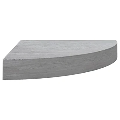 Image of vidaXL Wall Corner Shelf, Concrete Grey, 25x25x3.8 cm, Lightweight and Durable, Modern Styling, Honeycomb MDF Metal Construction, Invisible Mounting System, Suitable for Living Room Bedroom