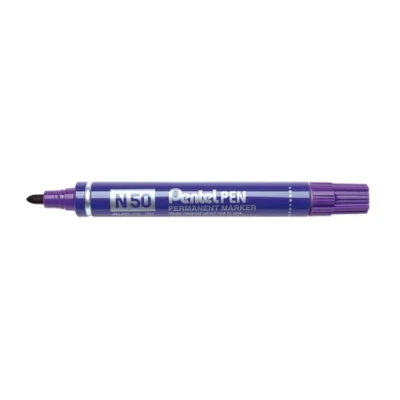 Image of Pentel N50 Permanent Marker Bullet Tip with Aluminium Barrel Waterproof Ink Violet