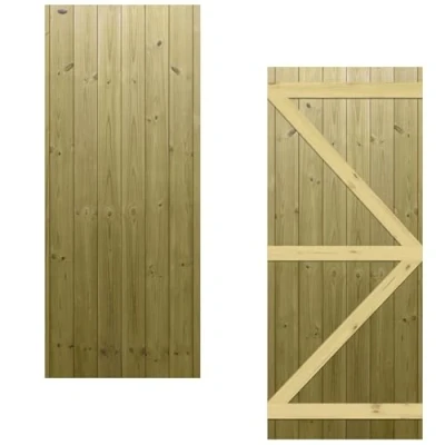Image of H.6ft (180cm) x W.2.5ft (75cm) Pressure Treated (Tanalised) Pedestrian Garden Gate Flat Interlock Tongue &amp; Groove Boards on a Semi Braced Timber Frame Latch Hinge Pack Not Required