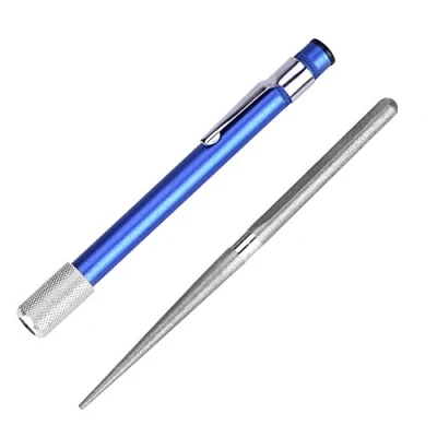 Image of Serrated Knife Sharpening,Serrated Sharpener,Diamond Sharpening Stone Pen Stick, Portable Pocket Diamond Sharpener Multipurpose Retractable Type