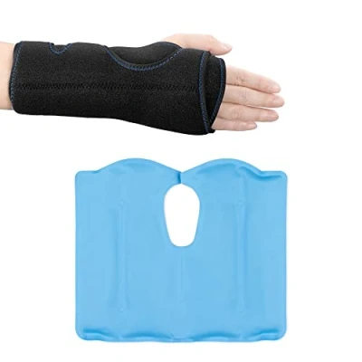 Image of Navaris Wrist Gel Pack Wrap Hot or Cold Ice Heat Reusable Compress Pad Support Sleeve for Wrists Warm in Microwave Cool Freezer