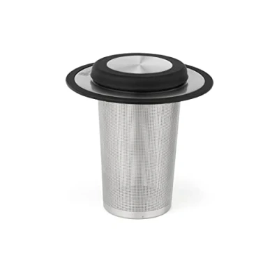 Image of Bredemeijer 1493 Tea filter with stand XL, Stainless Steel, Silver, 10.1 x 10.5 cm