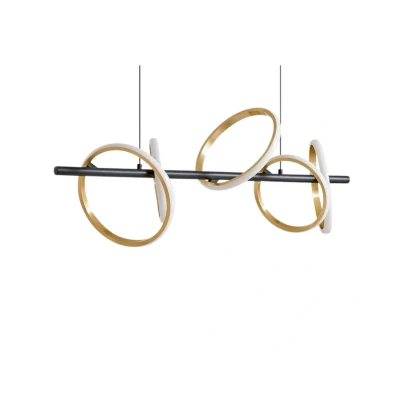 Image of Lucande LED pendant light Madu, black, metal, 92.5 cm long