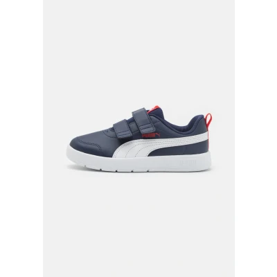 Image of Puma Court Trainers for kids, Size: 1, Navy/white/red Pu