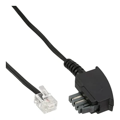 Image of InLine Connection Cable TAE N to RJ11 (6P4C) Black 1 m