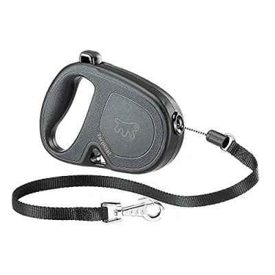Image of Ferplast Retractable Dog Lead Extendable Leash Dogs FLIPPY ONE Cord S, 4,5 m, max 12 kg, Black