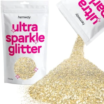 Image of Glitter Champagne Gold Ultra Sparkle Sequins Nail Face Festival Christmas Halloween Makeup Chunky 100g / 3.5oz