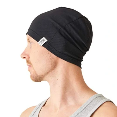 Image of CHARM Sports Beanie Lightweight Mens Light Weight Moisture Wicking Womens Fitness Running Cycling Gym Active Wear Casualbox Black