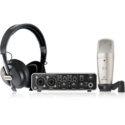 Image of Behringer U PHORIA Studio PRO Complete Recording Bundle with High Definition USB Audio Interface, Condenser Microphone, Headphones and More, Compatible PC Mac