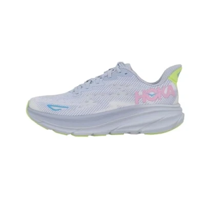 Image of HOKA Clifton 9 Neutral running shoes, Women&#039;s, Size: 4.5, Gull/sea ice Textile/synthetics