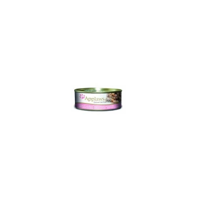 Image of Applaws 100% Natural Wet Cat Food, Tuna Fillet with Prawn in Broth for Adult Cats (Pack of 24 x 156g Tins)