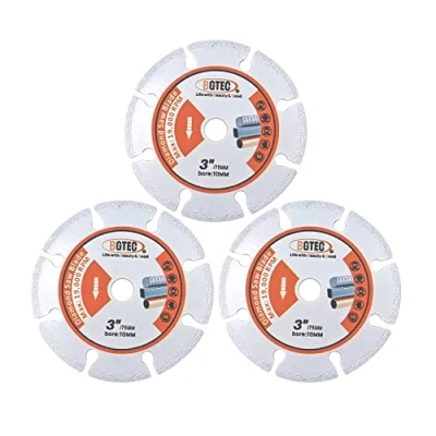 Image of BGTEC Diamond Metal Cutting Disc, 3pcs 75mm Vacuum Brazed Cut Off Wheel Blade for Carbide Metal, Alloys, Iron, Stainless Steel