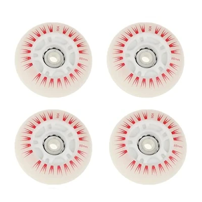 Image of CENPEK 4 pieces Inline Roller Skate Wheels with Led, Durable Luminous Bright for Sliding, 80mm, Red