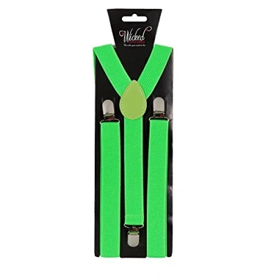 Image of Wicked Costumes Adult Unisex Adjustable Neon Green Braces Fancy Dress Accessory