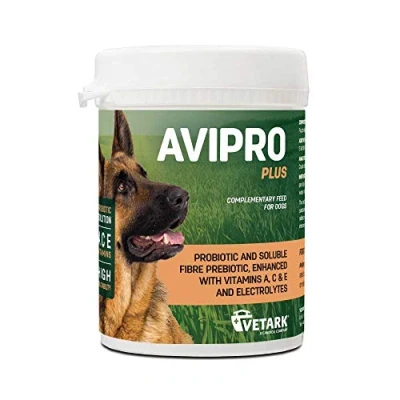 Image of Vetark Avipro Plus, Prebiotic and Probiotic Supplement For Dogs, Supports Digestive Health Stress, Easy to administer, 100g