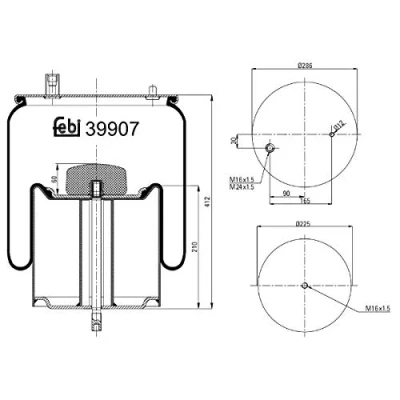 Image of 20726768, 21978504 Boot, air suspension FEBI BILSTEIN 39907 Rear Axle Left, Right