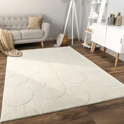 Image of Paco Home Area Rugs Livingroom Short Pile Large Rug Bedroom Scandi Pattern Aztec Geometric Pattern, Size:160x220 cm, Colour:Anthracite 3