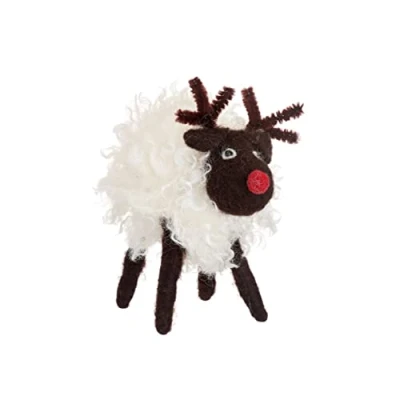 Image of Sass &amp; Belle Rudi The Red Nosed Sheep Decoration