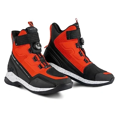 Image of SHIMA Takeshi Vent, Motorbike Shoes for Men Breathable, Reinforced Street Riding with ATOP Closure System, Ankle Support, Anti Slip Sole, Gear Pad (Red, 9)