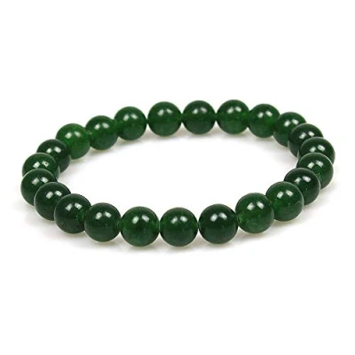 Image of MJDCB 8mm Natural Dark Green Jade Beads Bracelet Healing Crystals Bracelets