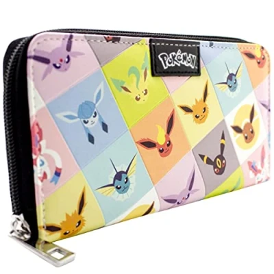 Image of Eevee Eeveelution Umbreon Jolteon Mulitcolour Coin and Card Clutch Purse, Multicolor, One Size