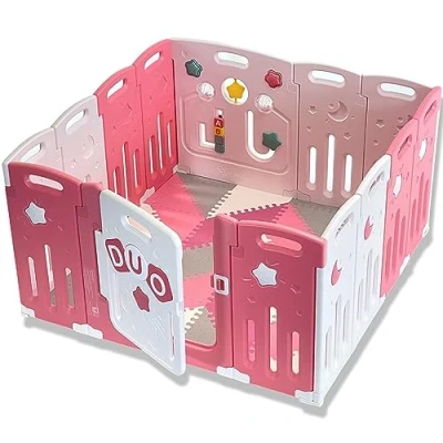 Image of Venture All Stars Duo Lite Baby Playpen Multi Award Winning Play Pen for Babies and Toddlers Includes Mats &amp; Activity Panel